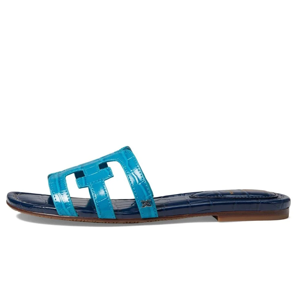 Sam Edelman Bay I5506S5402 Sandals Girls 12 M Milos Blue Leather Slide HTAT1760